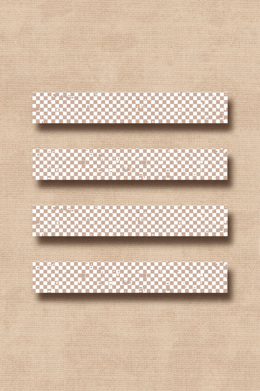 Beige Glitched Checkers Washi Tape (25 mm)