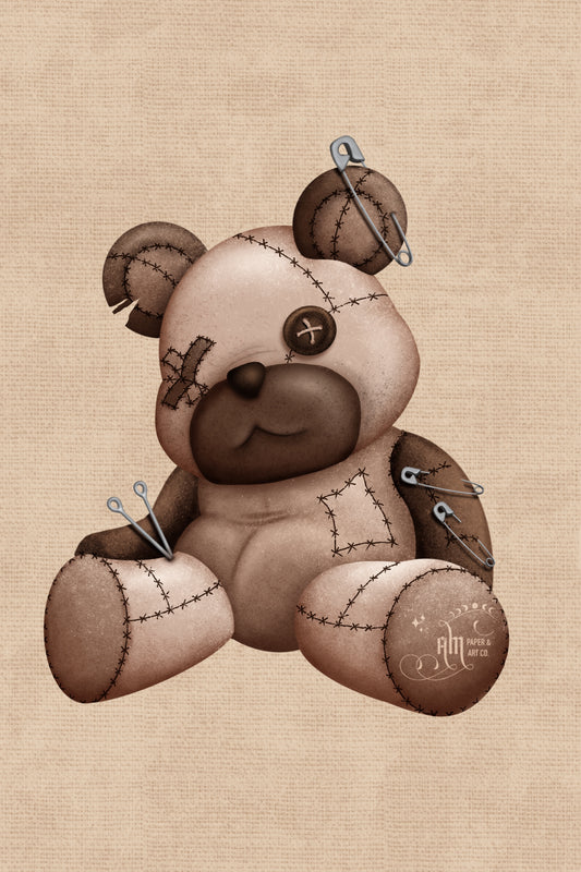 Grunge Bear Die Cut Sticker