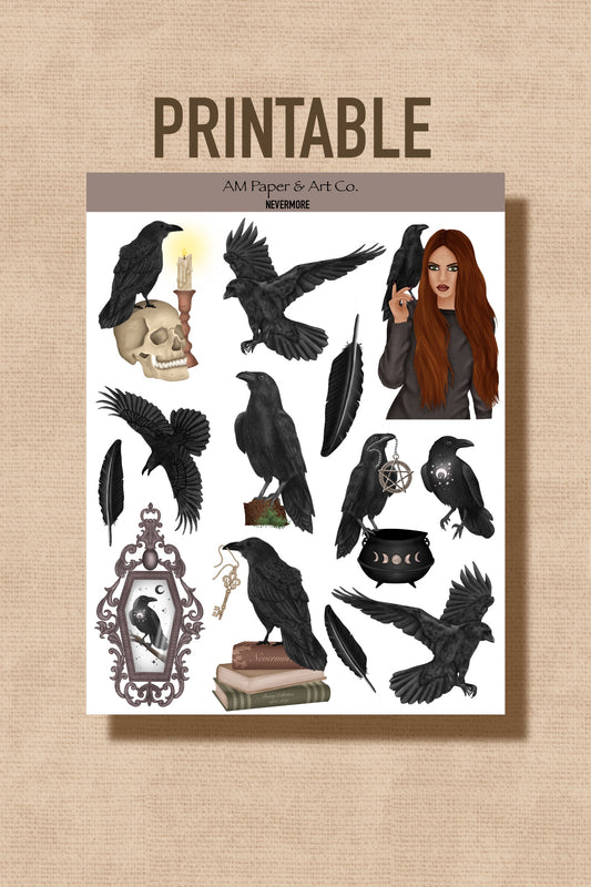 PRINTABLE: Nevermore Sticker Sheet