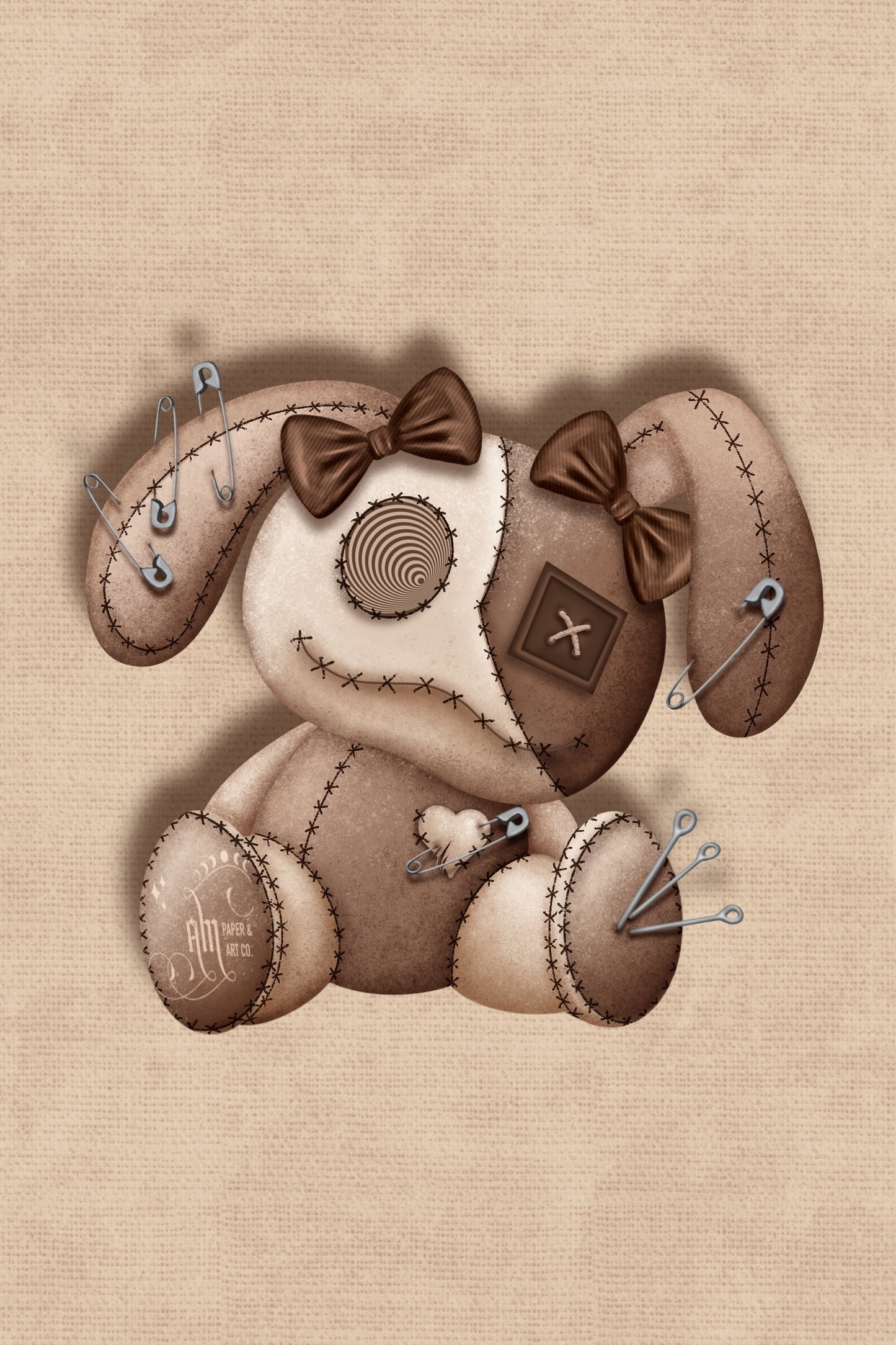 Grunge Bunny Die Cut Sticker