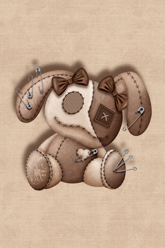 Grunge Bunny Die Cut Sticker