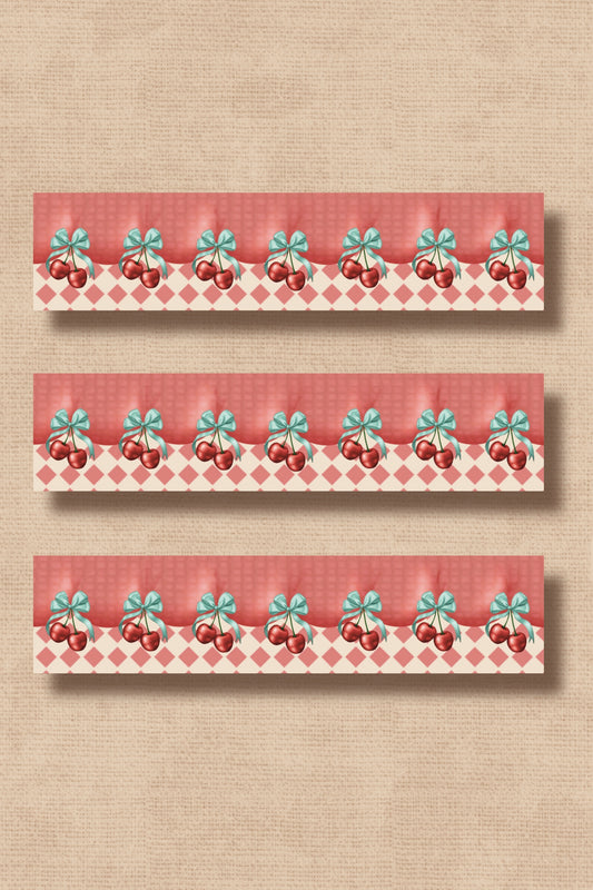 Cherry Ribbon Washi Tape (15 mm) - coral