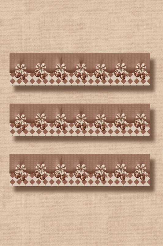 Cherry Ribbon Washi Tape (15 mm) - brown