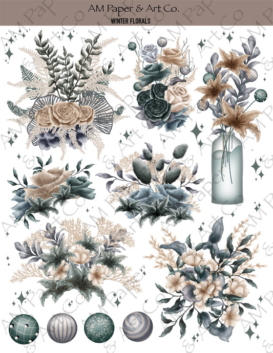 Winter Florals Stickers