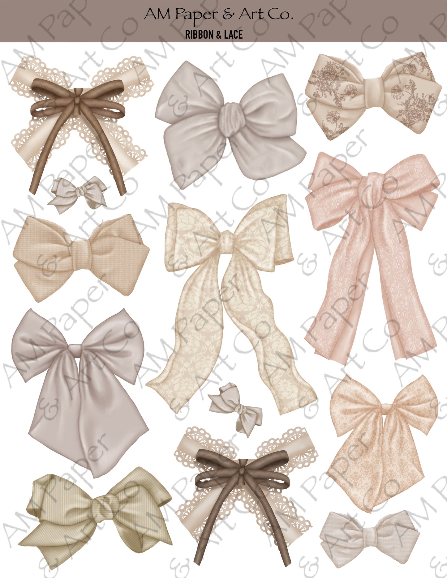 Ribbon & Lace Stickers (3 colour options)