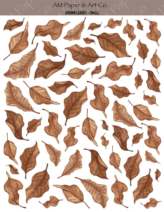 Brown Leaves (Small) Stickers