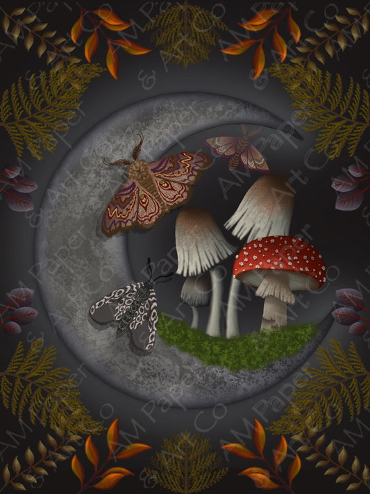 Mushroom Moon Postcard Print