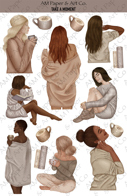 Take a Moment (girls) Printable Stickers