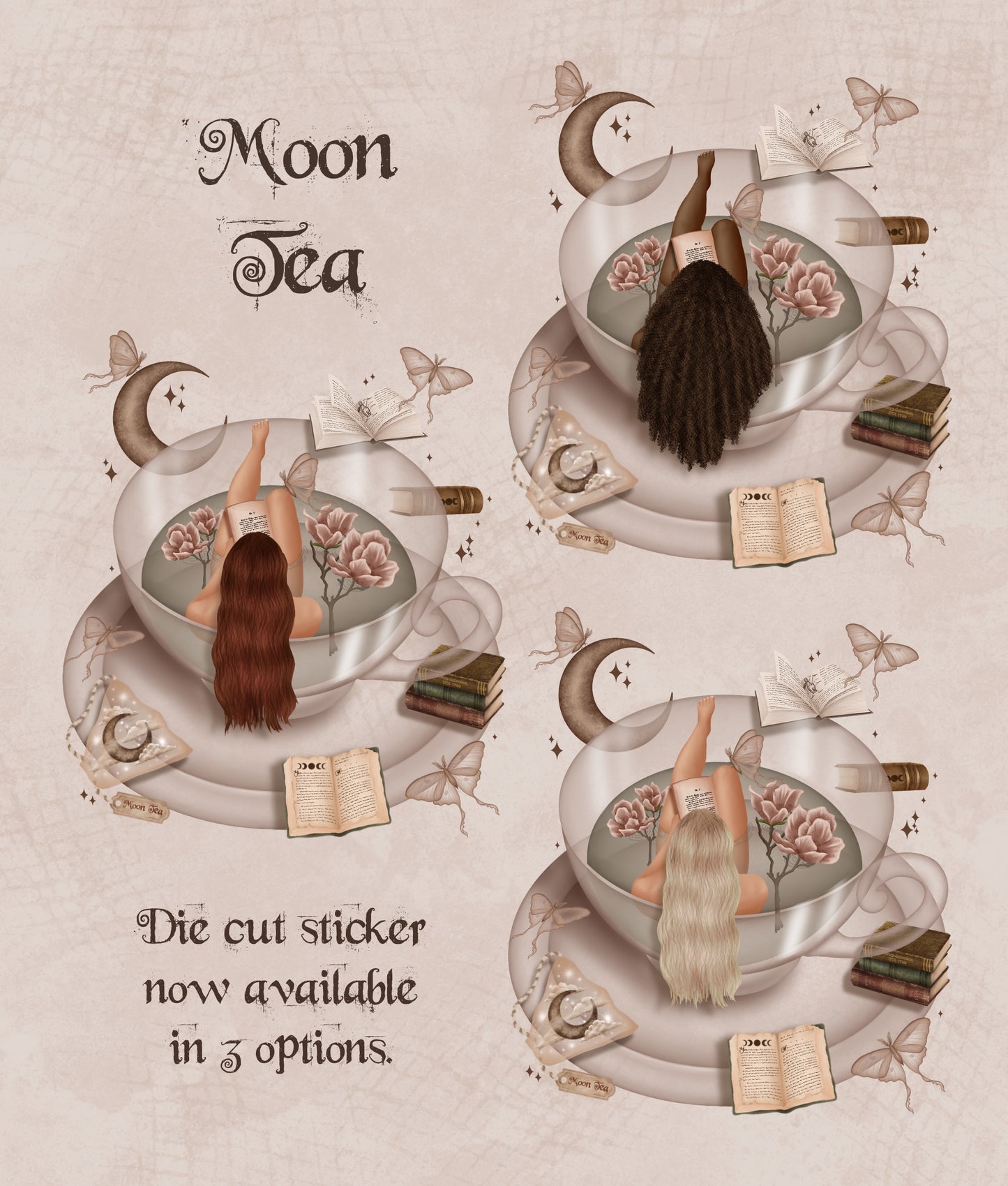 Moon Tea Die Cut Sticker