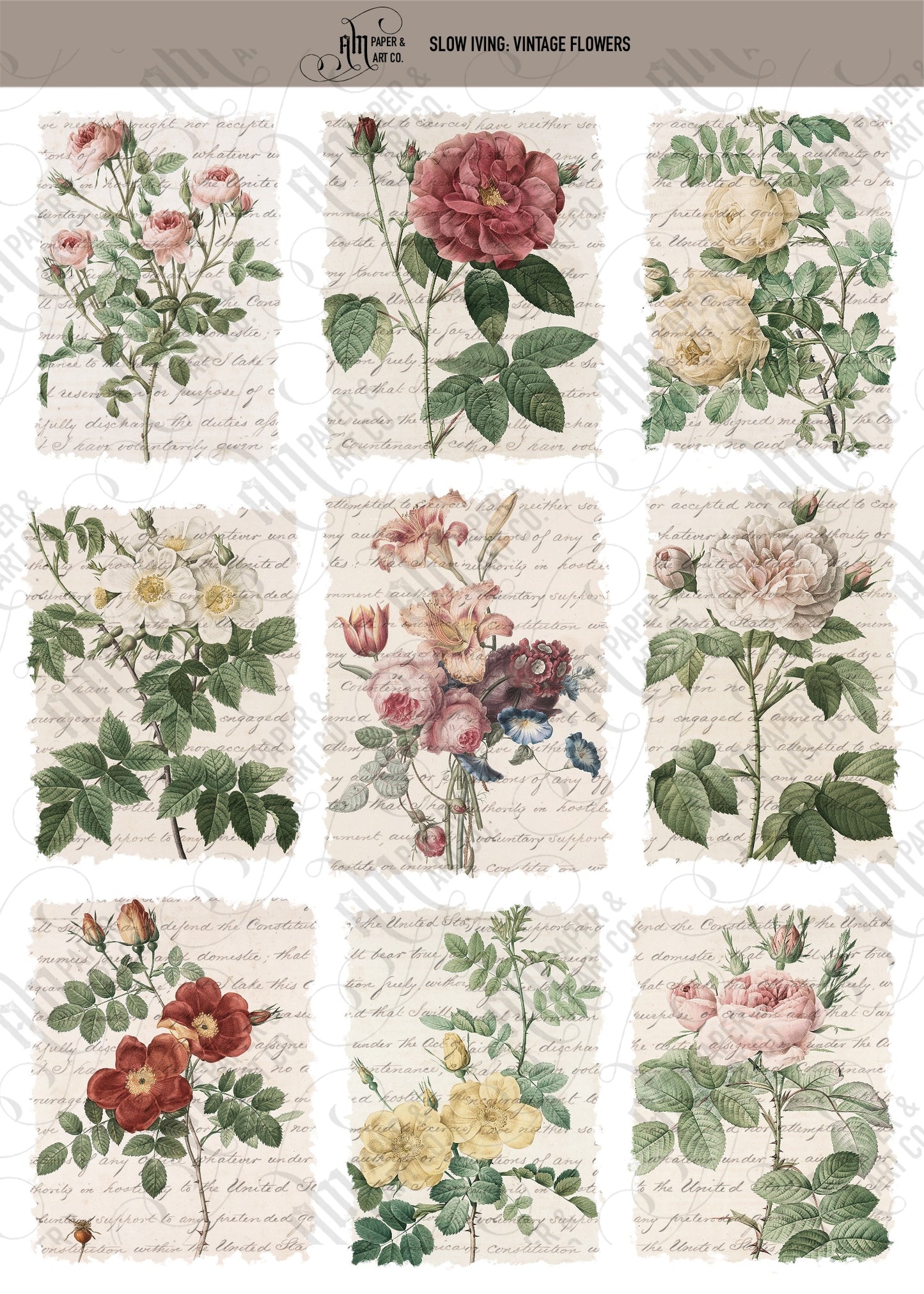 Slow Living: Floral Ephemera Washi Stickers