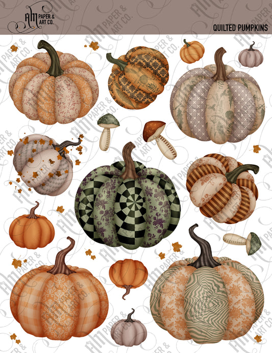 Quilted Pumpkins Stickers