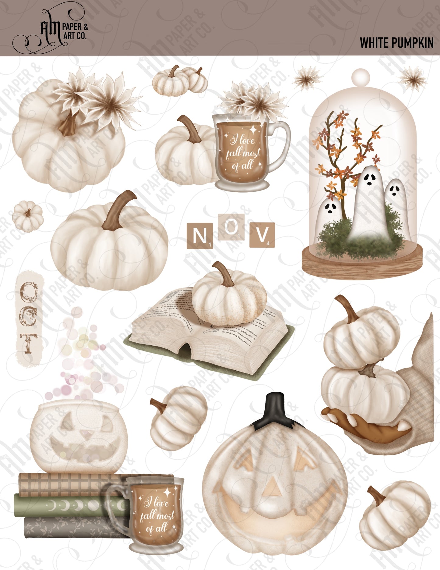 White Pumpkin Stickers