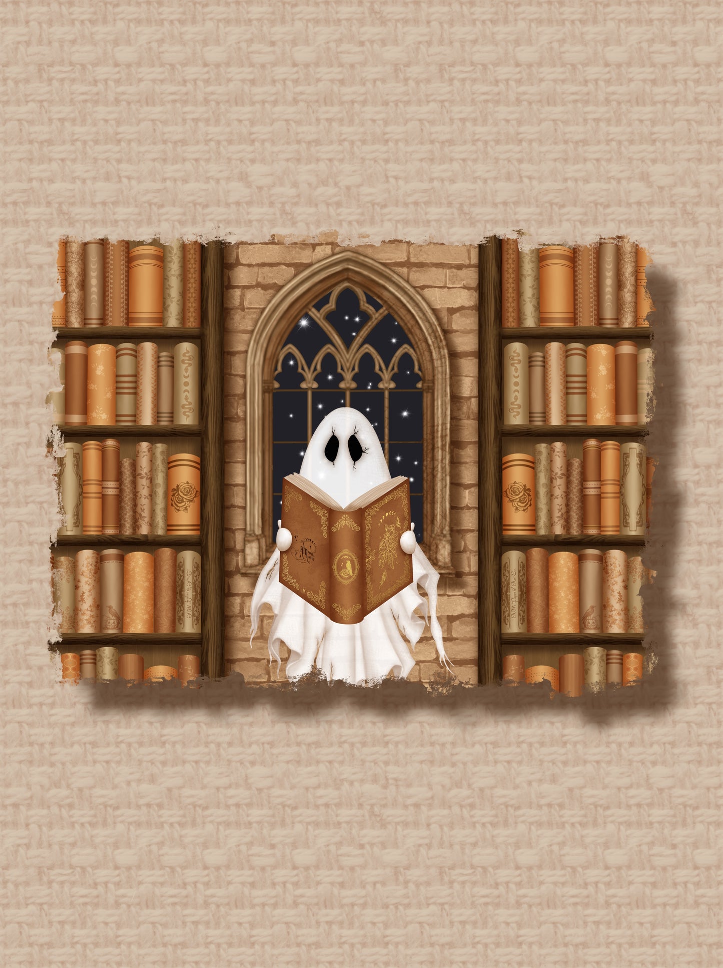 Ghost Library Die Cut Sticker