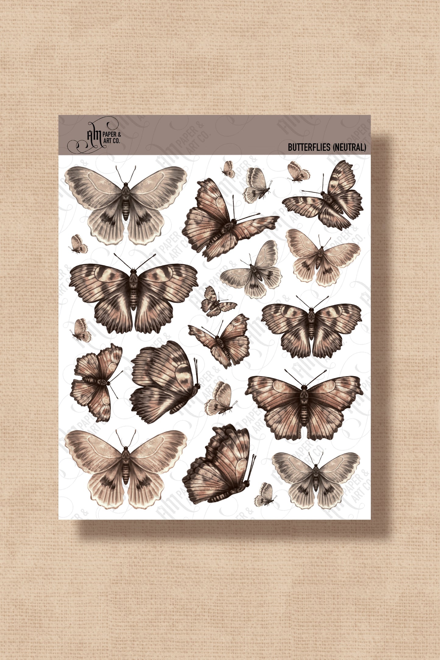 PRINTABLE: Butterflies (Neutral) Printable Stickers