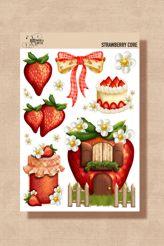 Strawberry Core Stickers