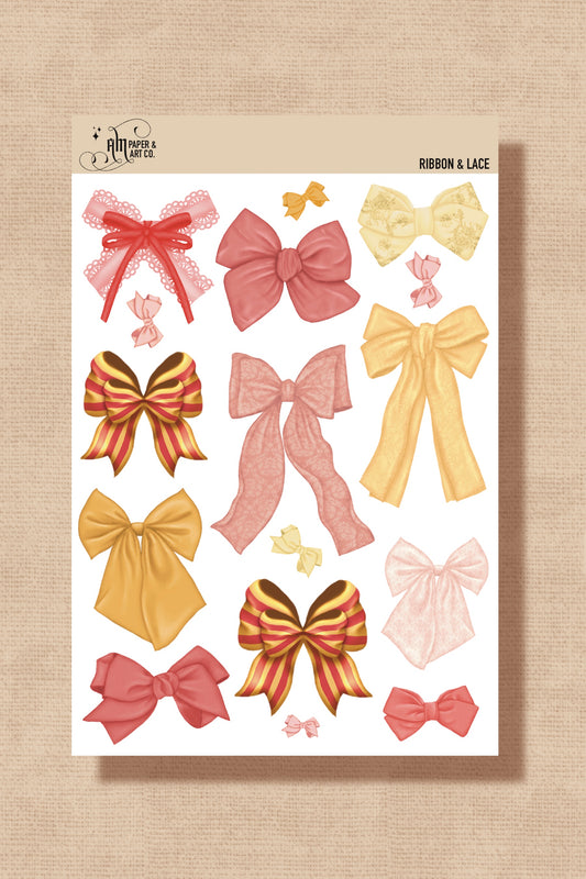 Strawberry Ribbon & Lace Stickers