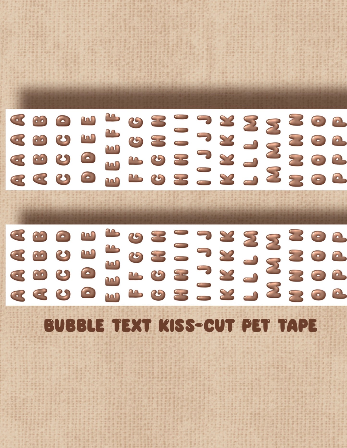 Bubble Letters (Kiss-cut) PET Tape