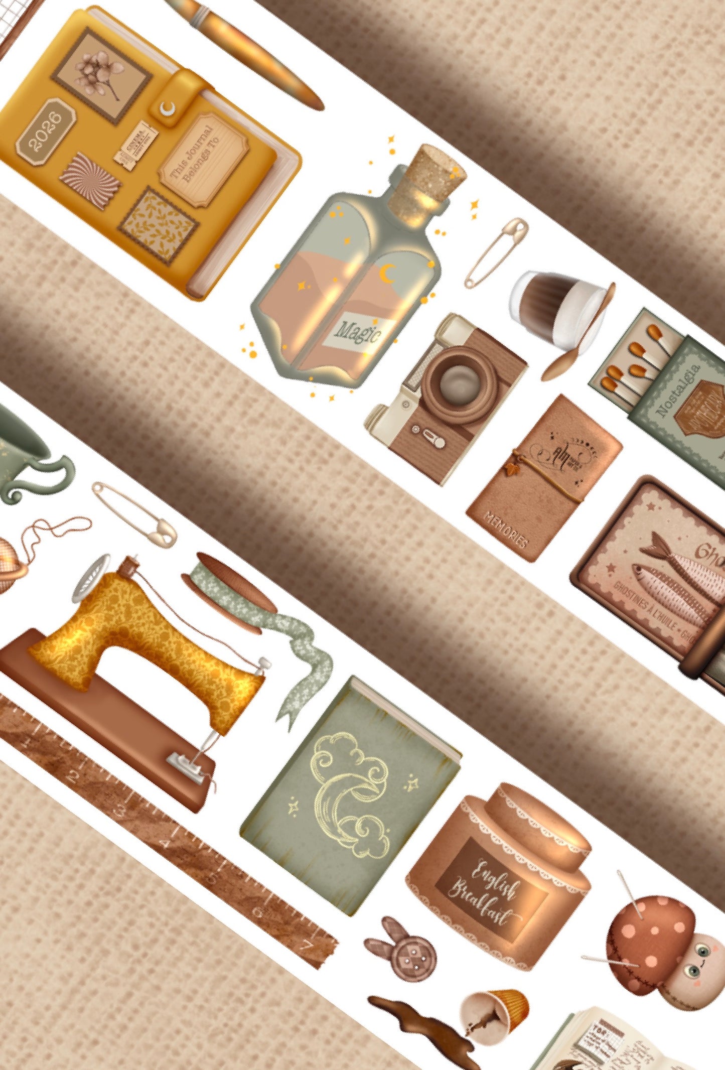 Nostalgia (Kiss-cut) PET Tape - Gold Foil