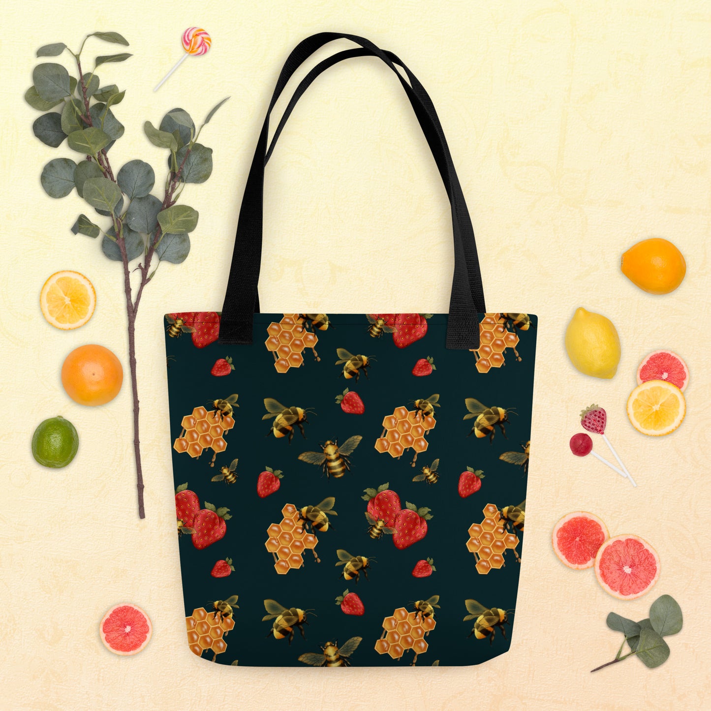 Bees & Berries Tote bag (dark)