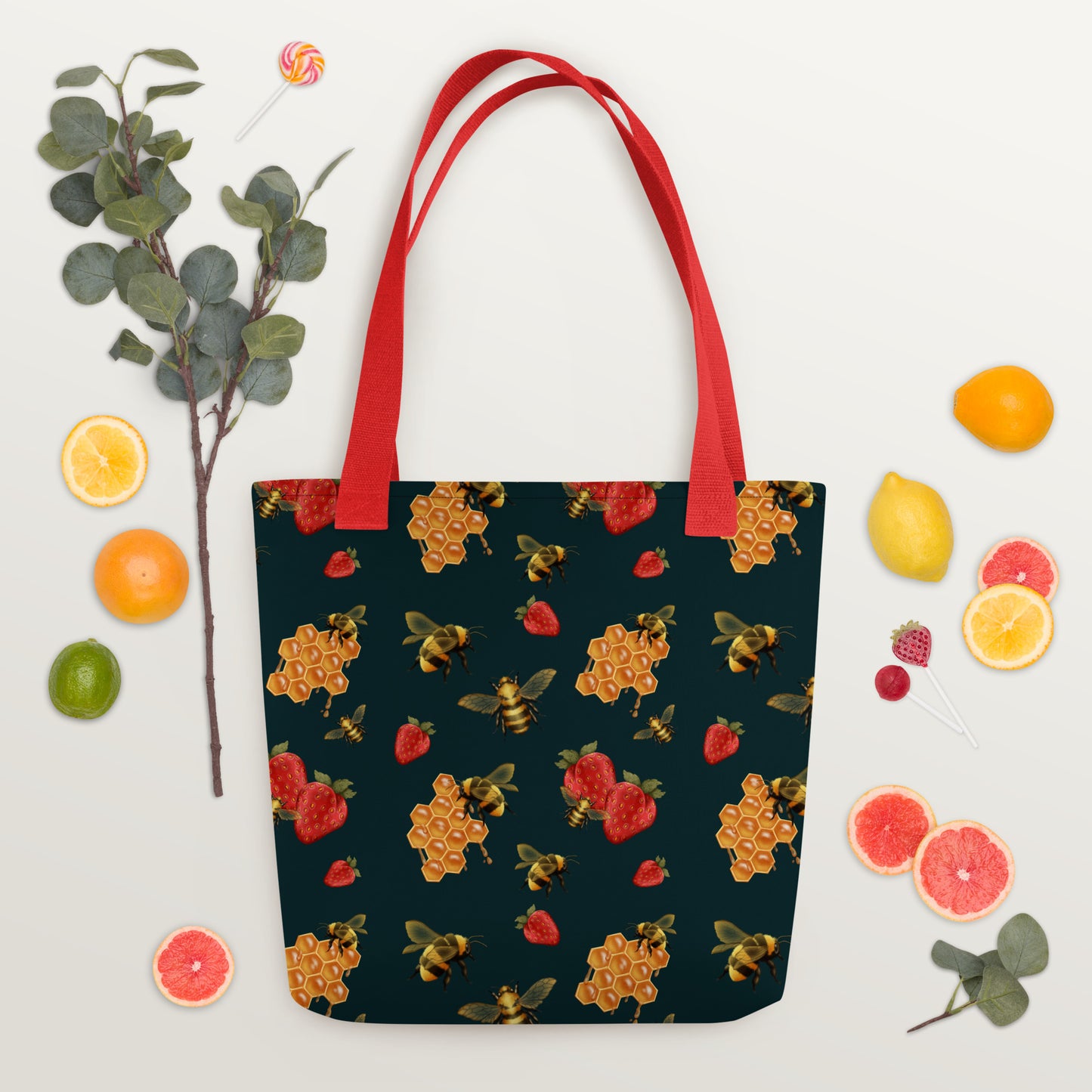 Bees & Berries Tote bag (dark)