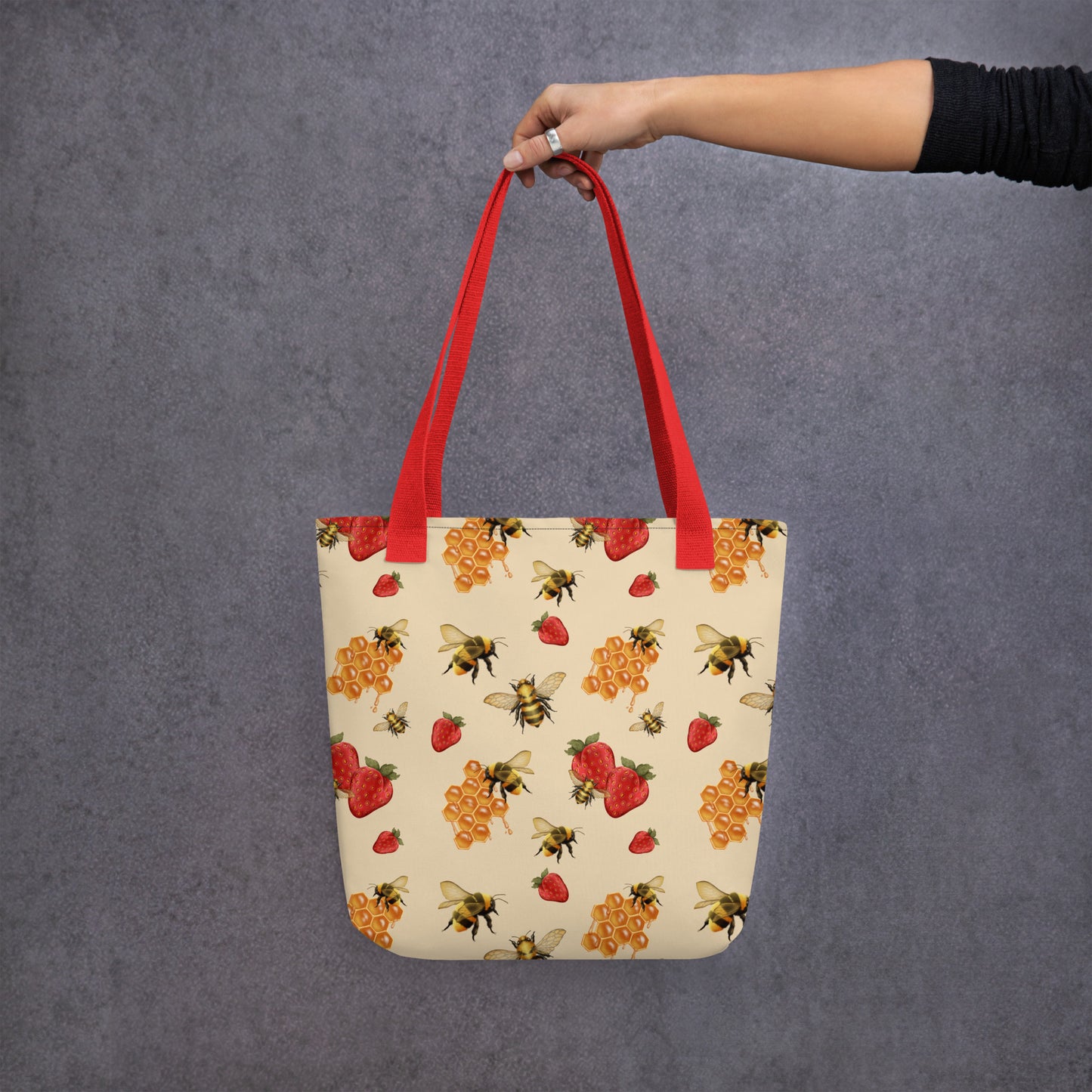 Bees & Berries Tote Bag (light)