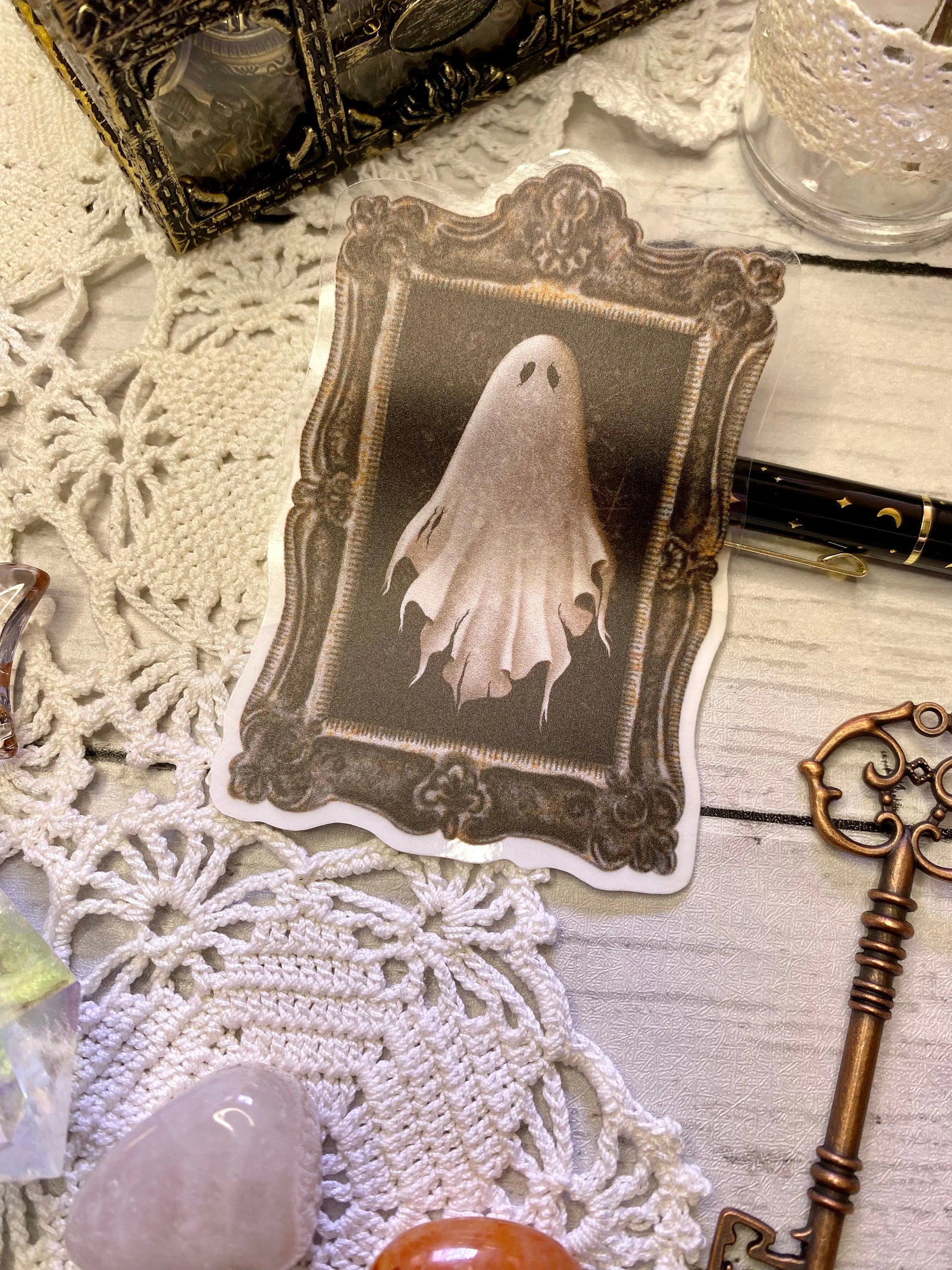 Ghost in a Frame Die Cut Sticker