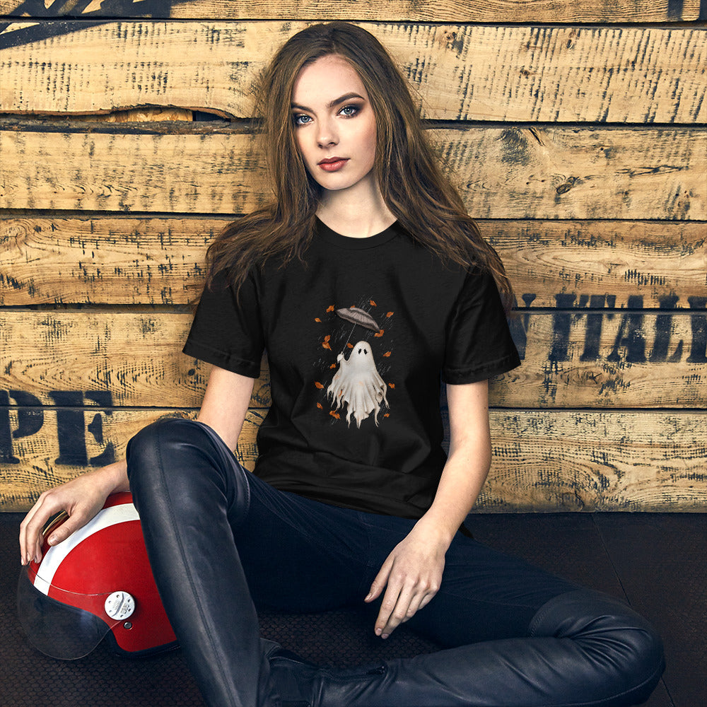 Ghost with Umbrella (Unisex Staple T-Shirt - Bella + Canvas 3001)