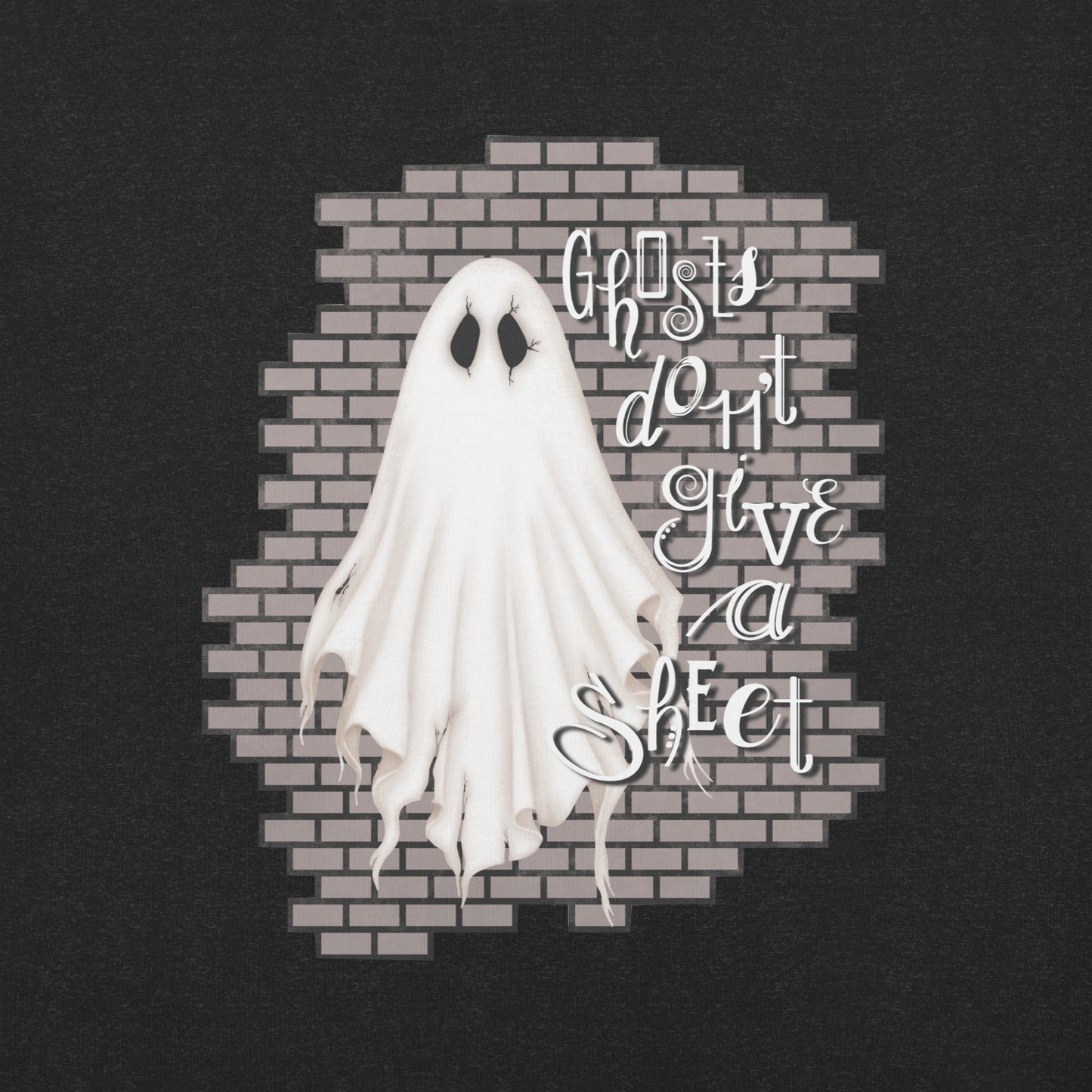 Ghosts Don't Give a Sheet (Bella+Canvas 3001) T-Shirt - Brick