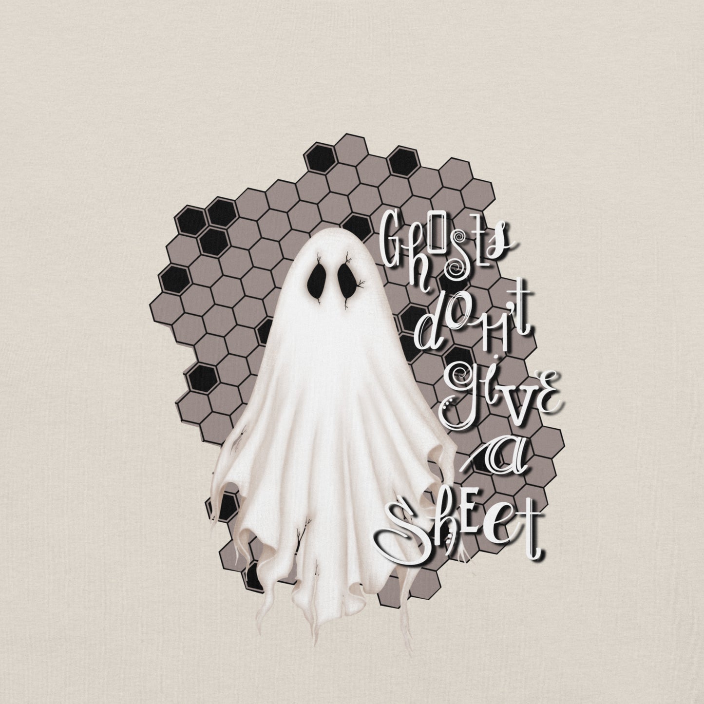 Ghosts Don't Give a Sheet (Bella+Canvas 3001) T-Shirt - Honeycomb