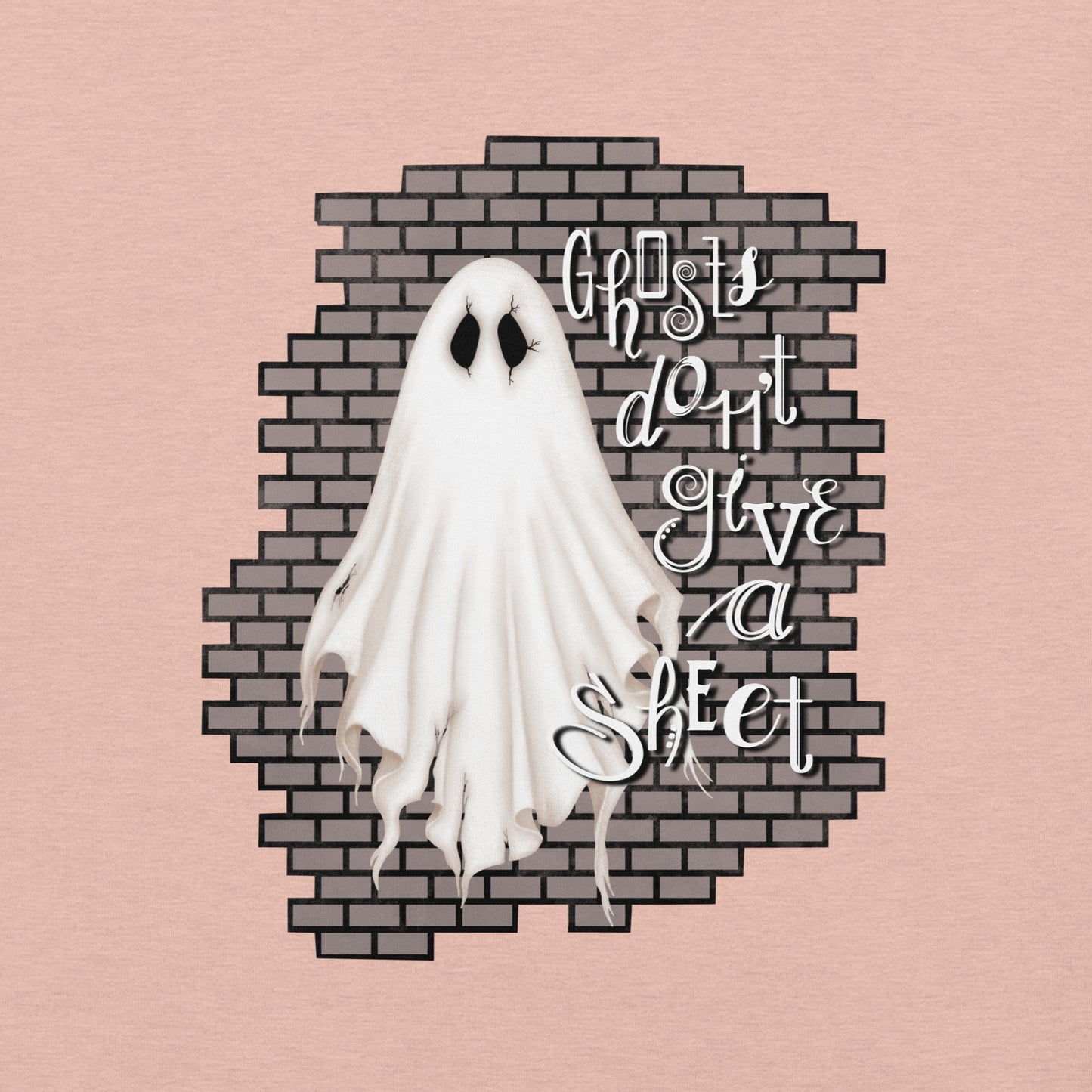 Ghosts Don't Give a Sheet (Bella+Canvas 3001) T-Shirt - Brick