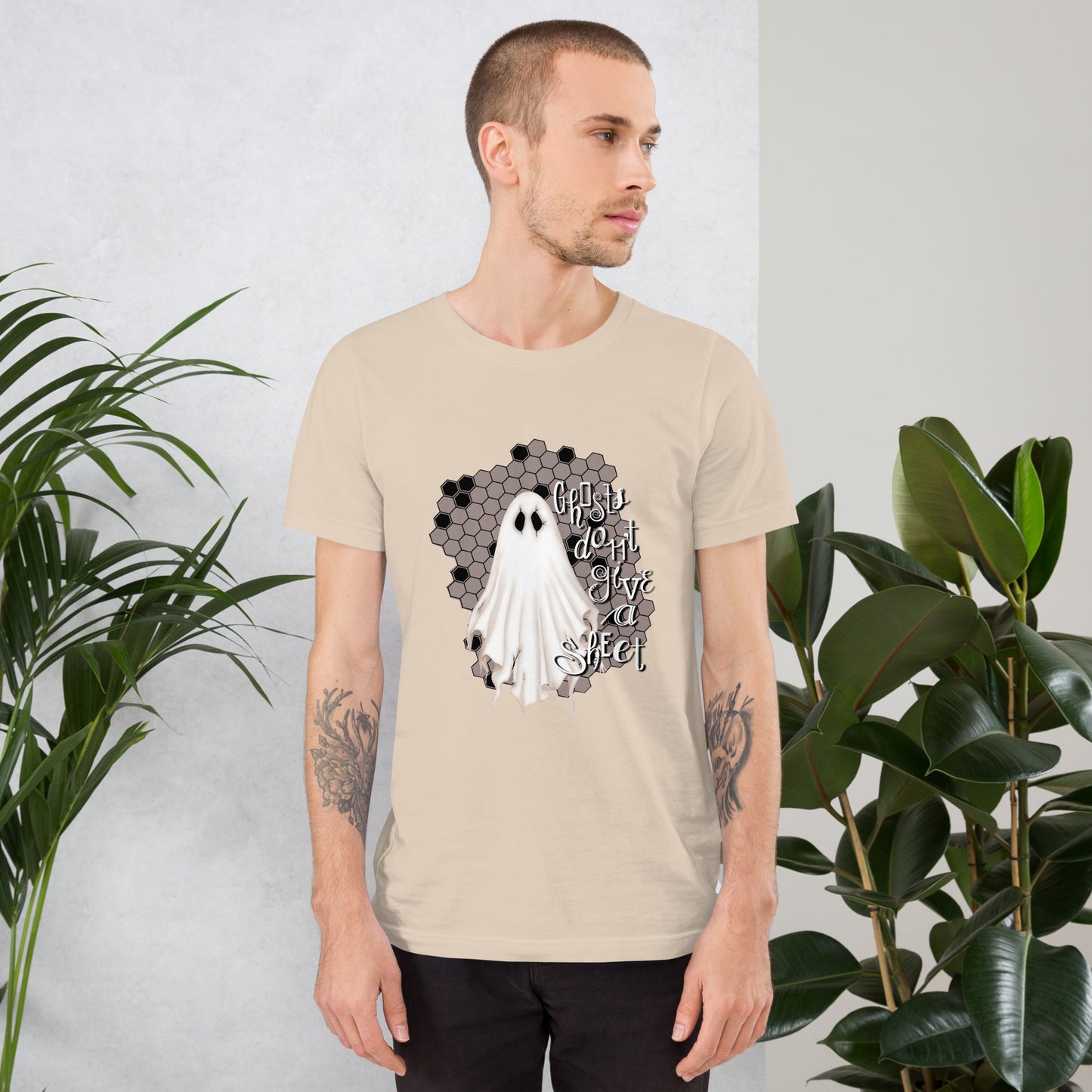 Ghosts Don't Give a Sheet (Bella+Canvas 3001) T-Shirt - Honeycomb