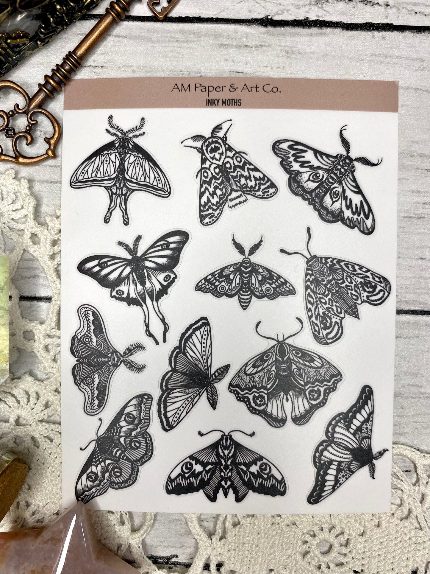 Inky Moths Stickers