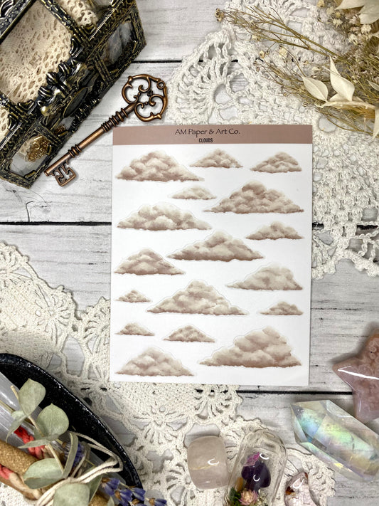 Clouds Stickers (Brown and Grey options)