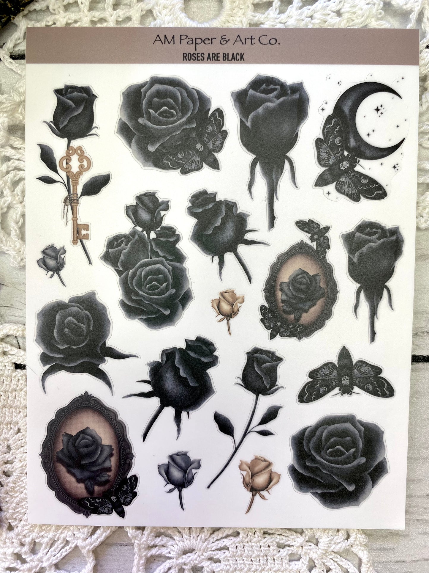 Roses are Black Stickers