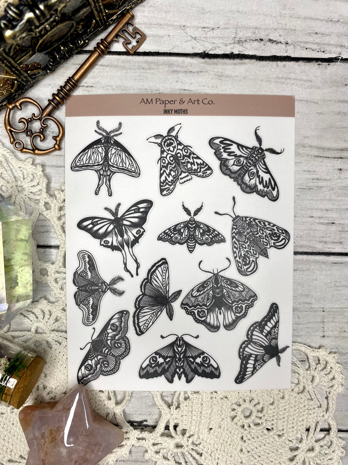 Inky Moths Stickers