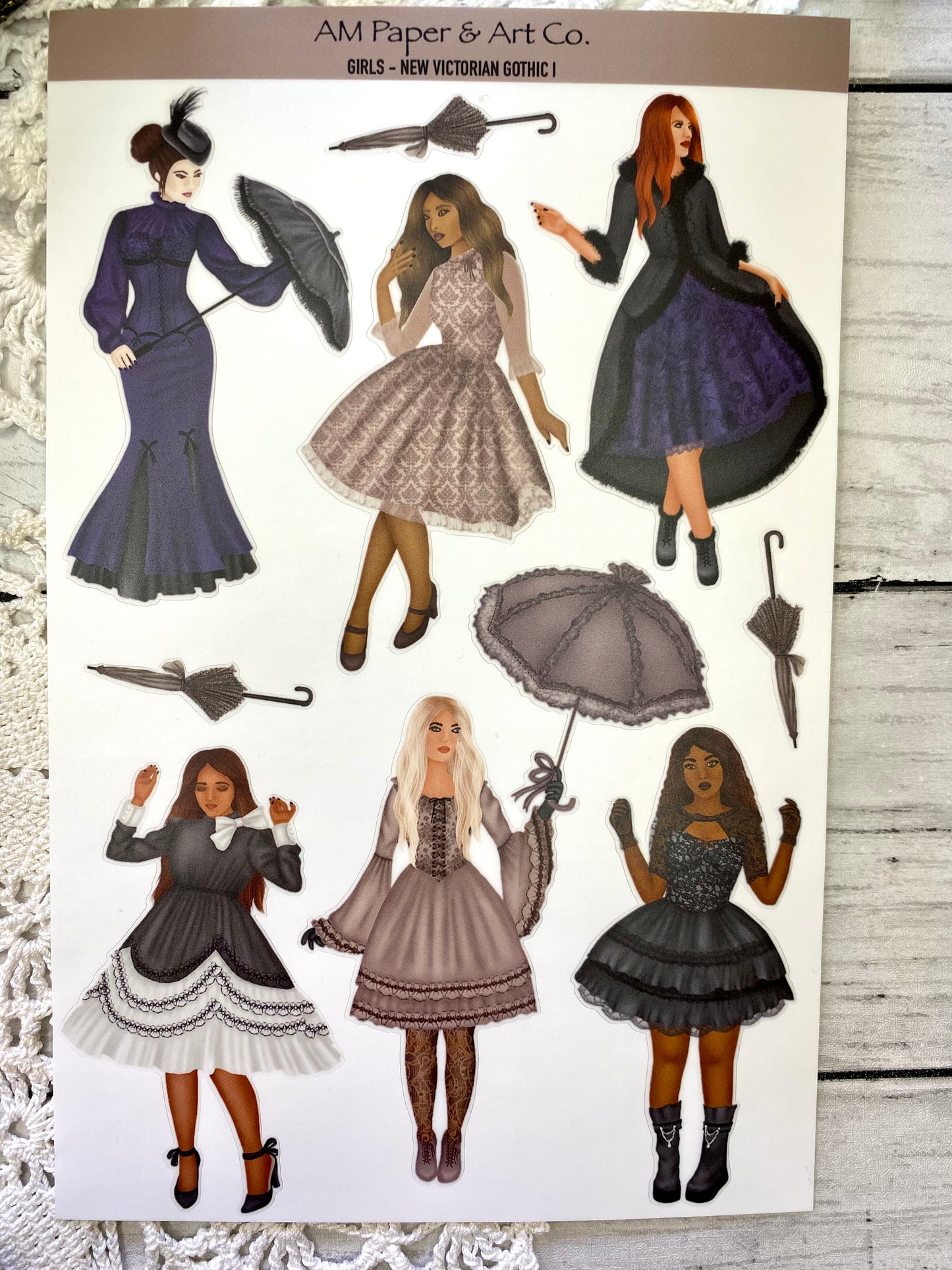 New Victorian Gothic Girl Stickers