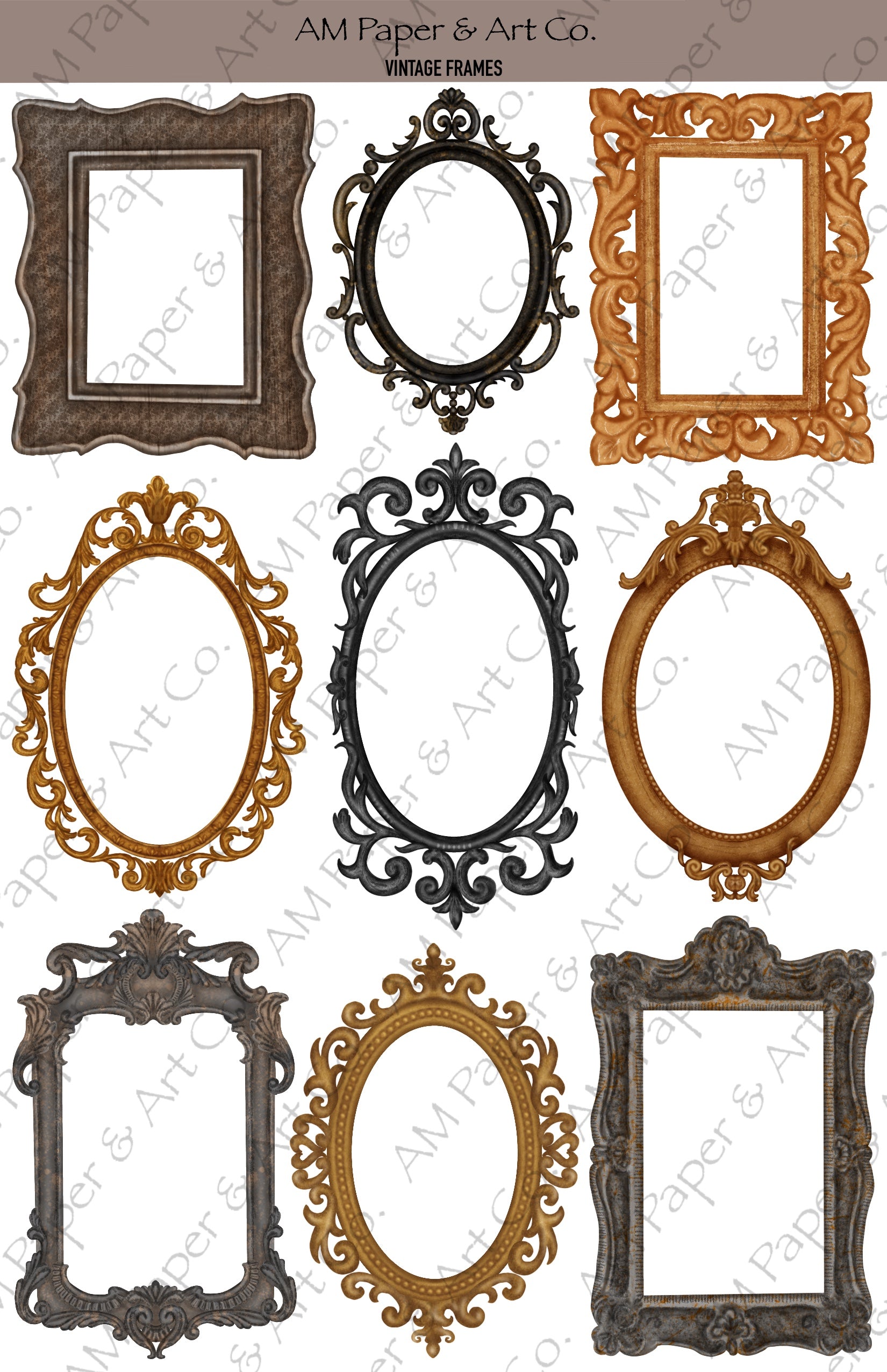 Victorian Frames Printable Stickers