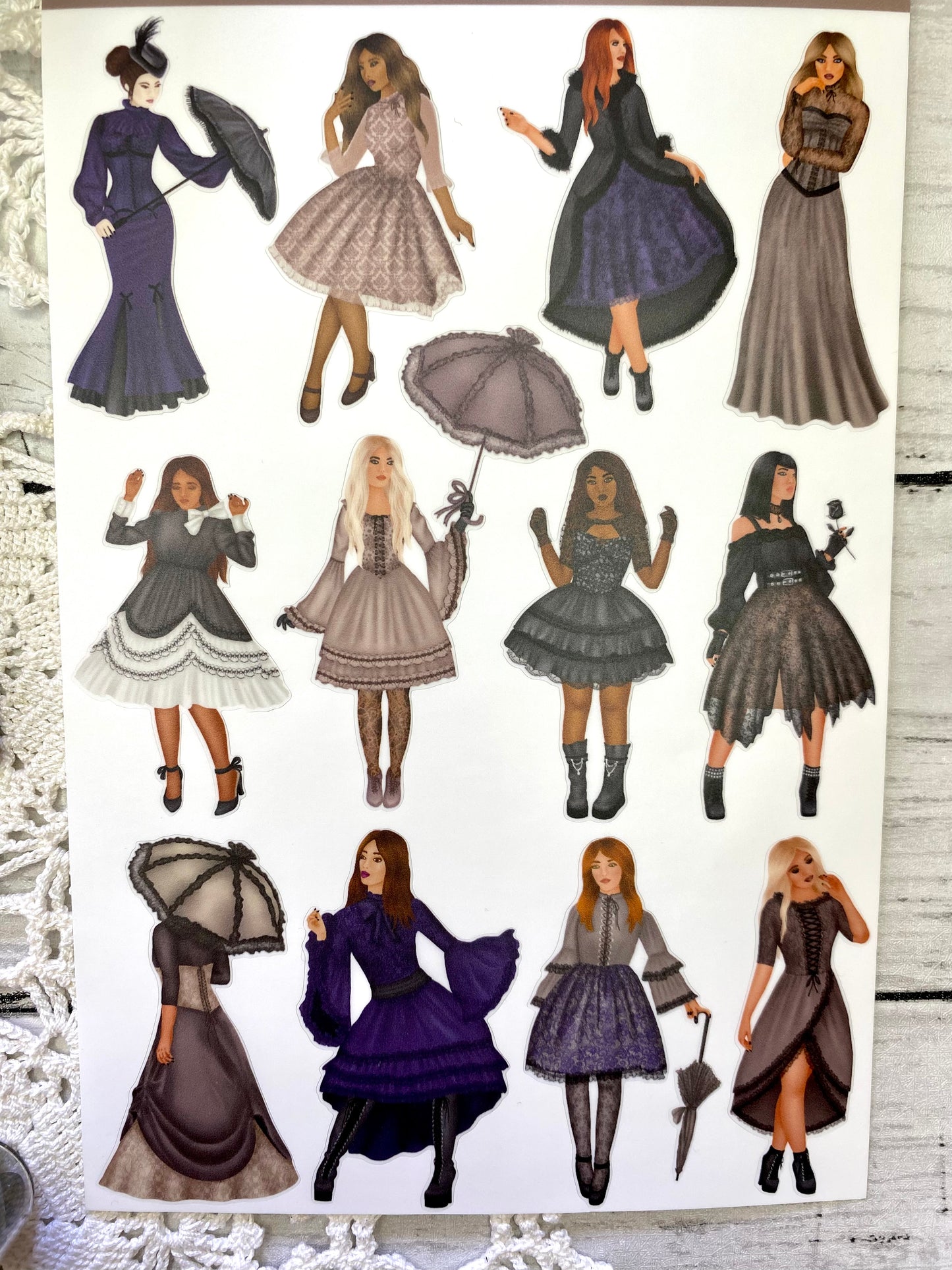 New Victorian Gothic Girl Stickers